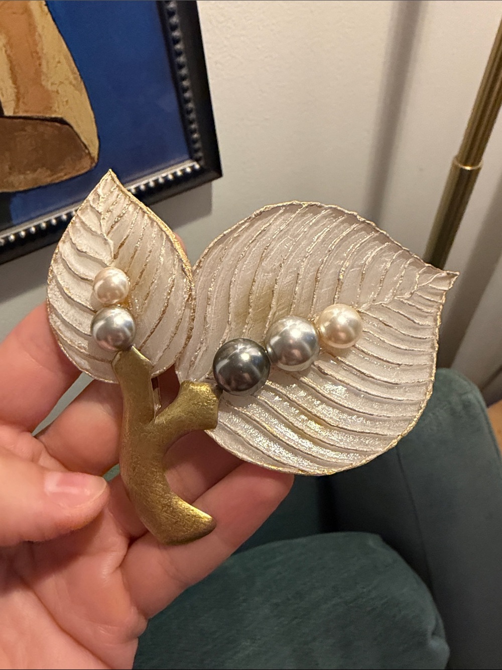 Vintage Fabrice Paris Leaf Statement Brooch